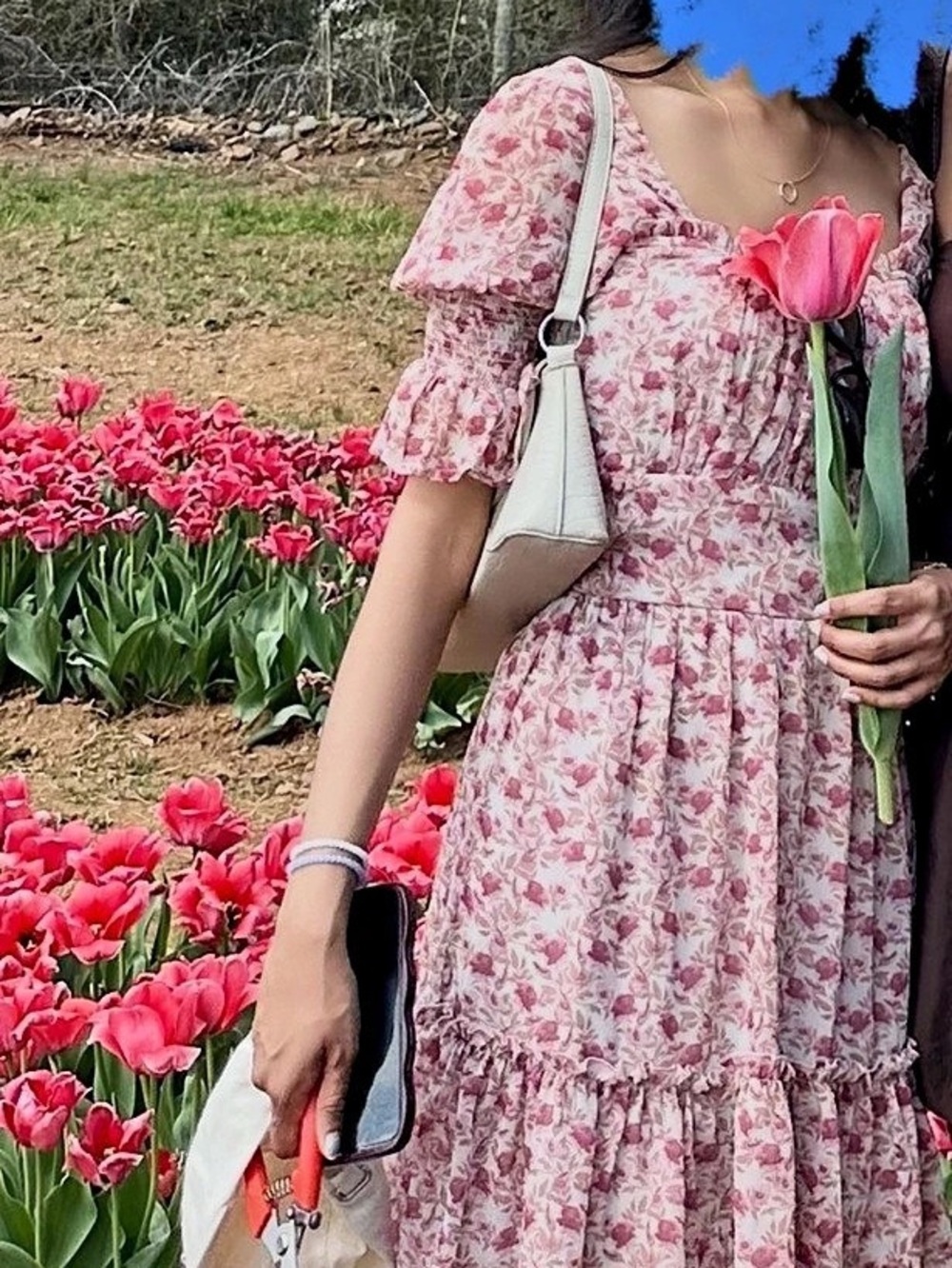 Floral Mini Dress in Pink & White Like New